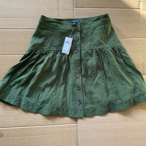 Banana Republic Olive Green Button-Front Circle Skirt